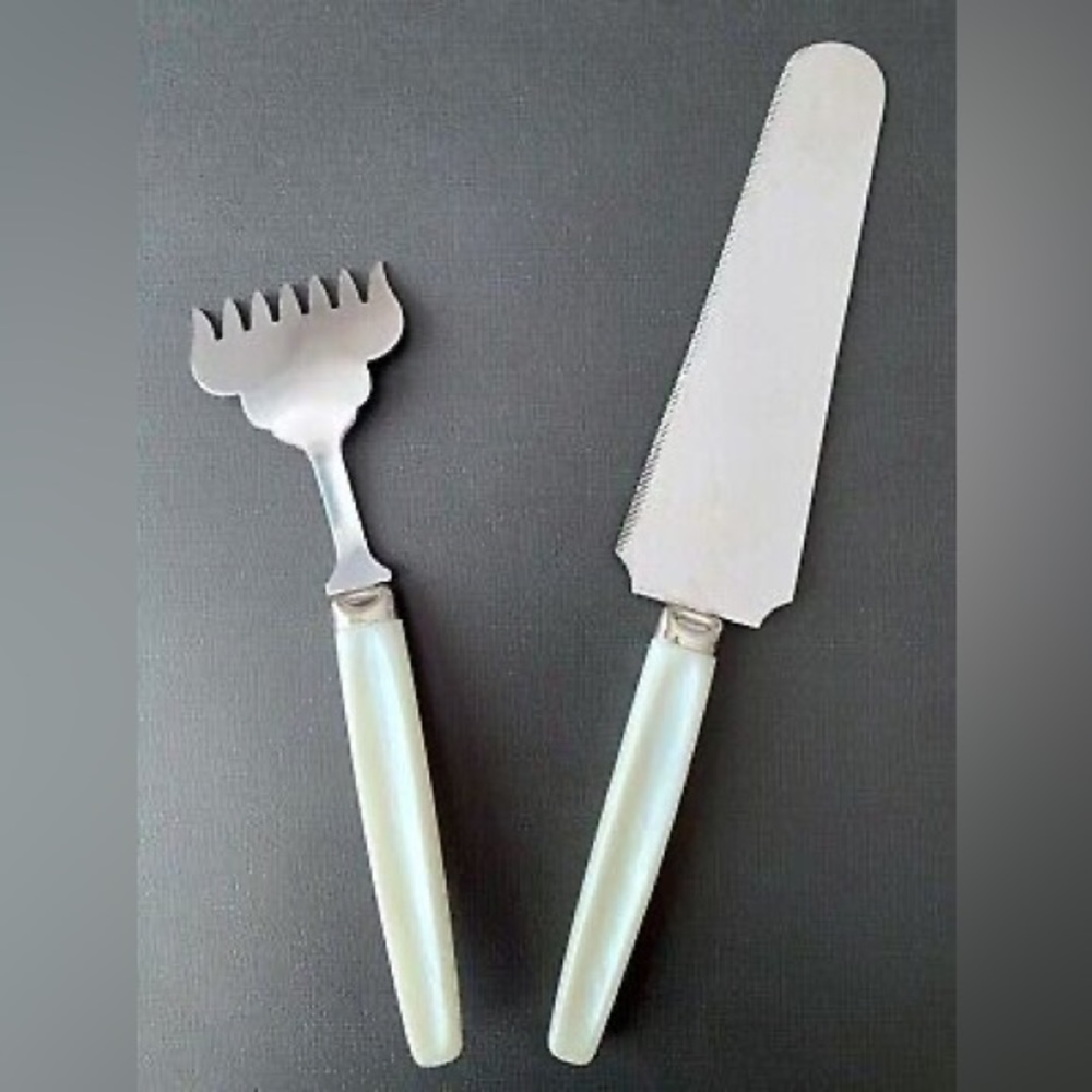 Sheffield England REGENT 2pc CARVING SET faux pearl handle Knife & Meat fork